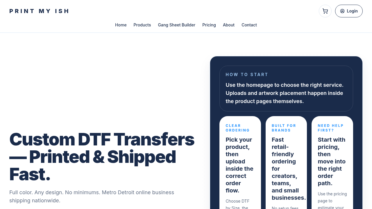 Print My Ish custom DTF transfer hero image